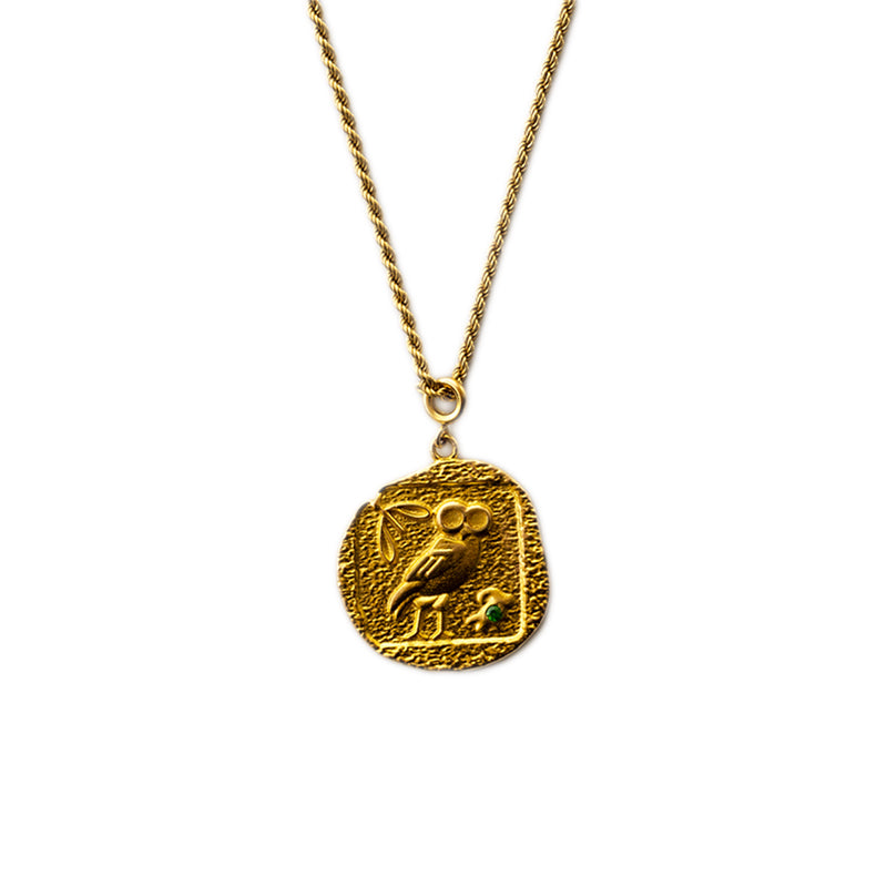 Sterling Silver Ancient Coin Athena Owl Pendant Necklace Greek Mythology  Unisex | eBay