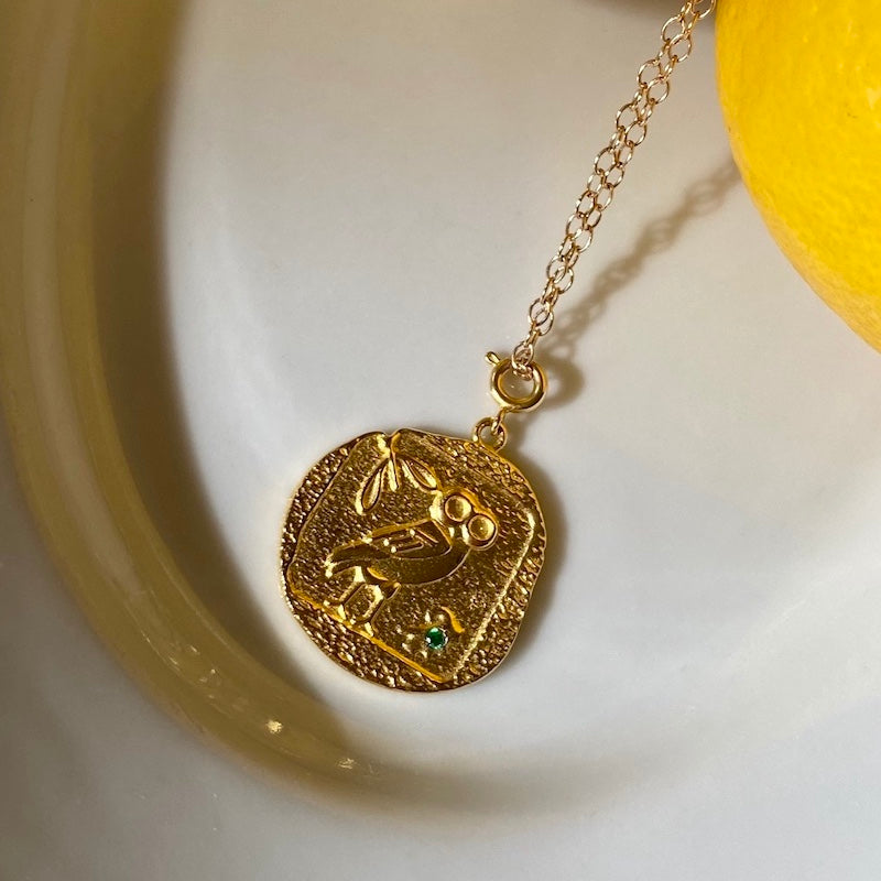 Eule der Athene Amulett mit gedrehter Kette (40 cm)